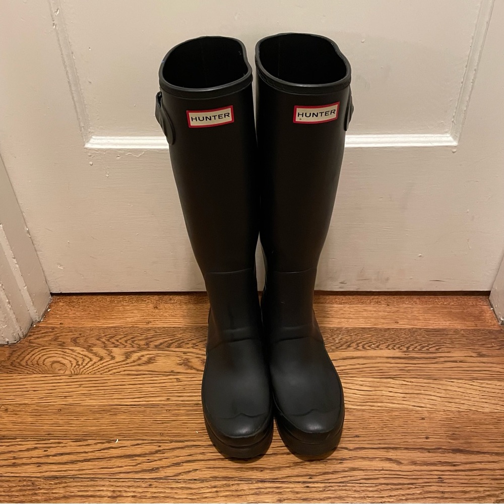 Platform Black Hunter Rain Boots